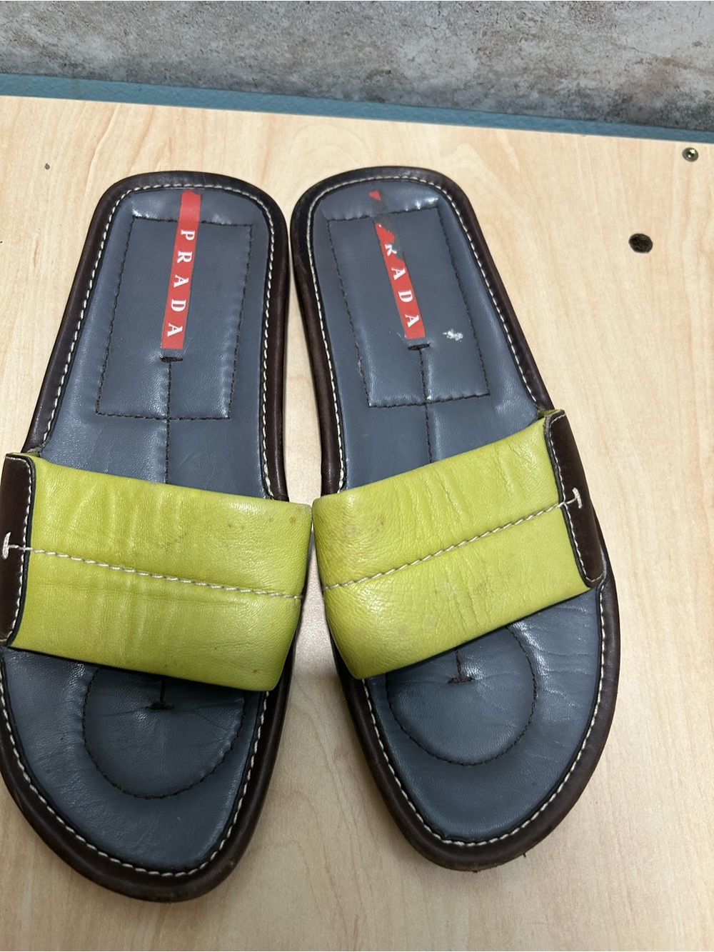 vintage Prada leather slide sandals size 38.5 Or Women’s 8 - Picture 5 of 8